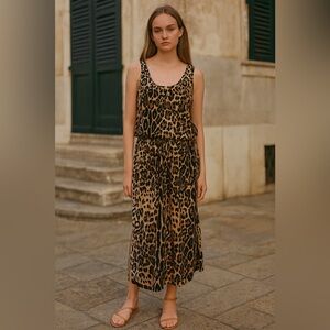 JOE FRESH Leopard Print Sleeveless MIDI Dress